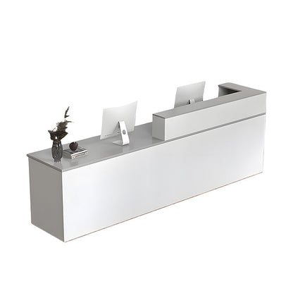 受付カウンター　店舗用受付カウンター　オフィス受付　カウンター　受付　鍵付き引き出し　キーボードトレイ　エコ素材　モダン　ホワイ　JDT-2216