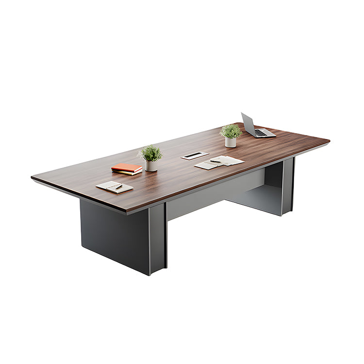 会議用テーブル　会議用　テーブル　配線ボックス　安定感　高品質　多機能　頑丈　ウォールナット　MBS-HYZ-3001