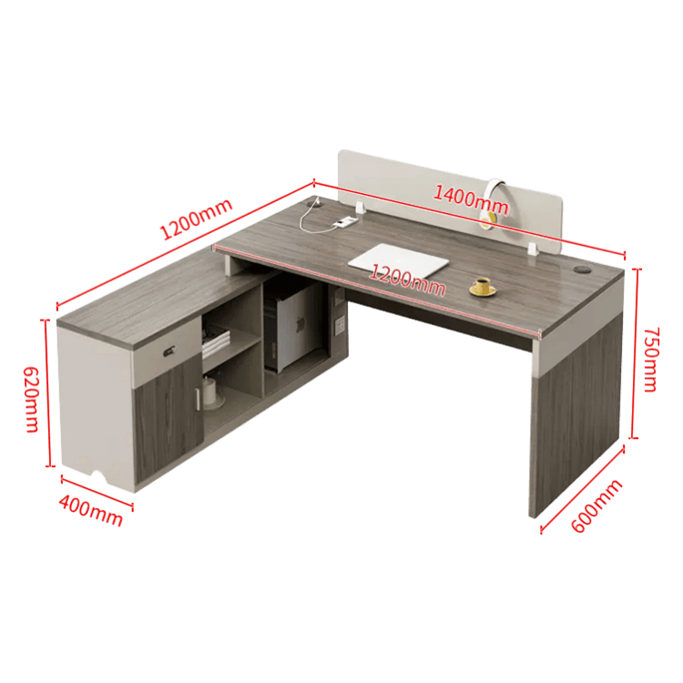 オフィスデスク　ワークデスク　事務机　Ｌ型デスク　オープン収納　組み合わせ自由　トップパネル付き　配線穴付き　サイドワゴン　木目調　カスタマイズ可能　BGZ-C074　CHICKAGU