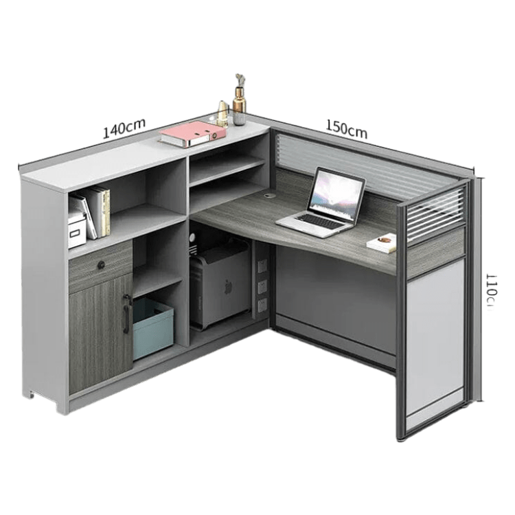 ワークデスク　オフィスデスク　事務机　Ｌ型デスク　オープン収納　収納棚　トップパネル付き　配線穴付き　サイドワゴン　木目調　カスタマイズ可能　 BGZ-C021