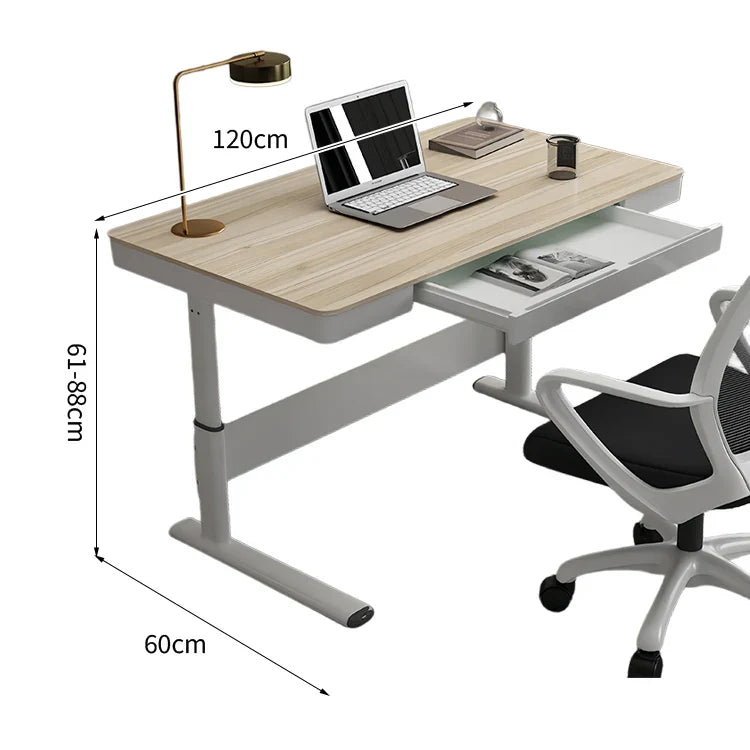 引き出し付き・化粧板・高さ調整61～88cm / メープル / 120*60*75cm