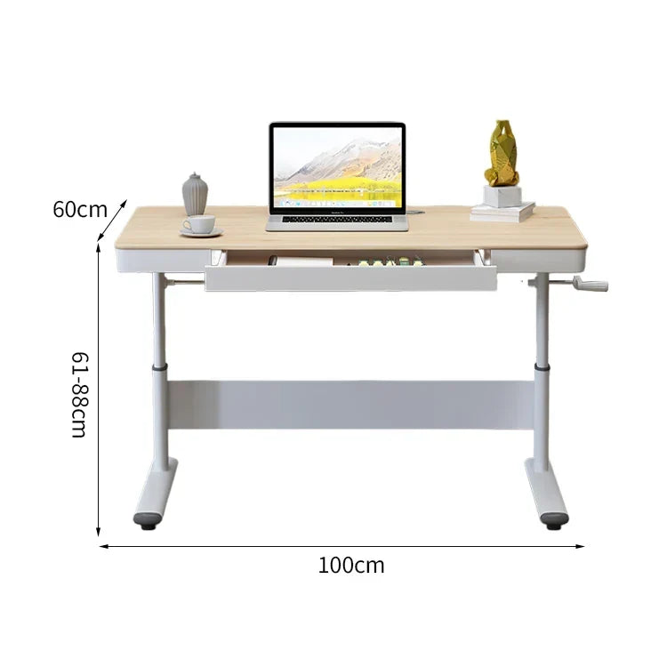 引き出し付き・ファルカタ無垢材・高さ調整61～88cm / ナチュラル / 100*60*75cm