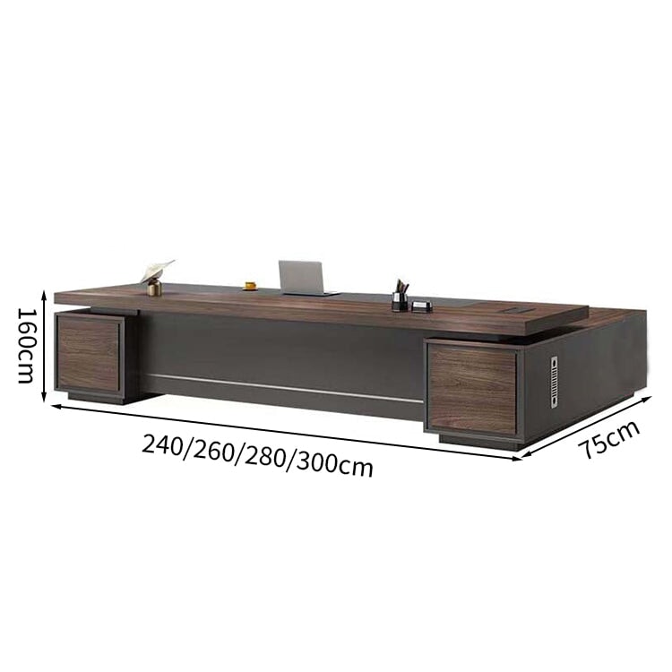 ホットメルトエッジ　エグゼクティブデスク　社長机　法人　社長室　応接室　役員用デスク　役員机　オフィスデスク　ウォールナット　カスタマイズ可能　 LBZ-T008　