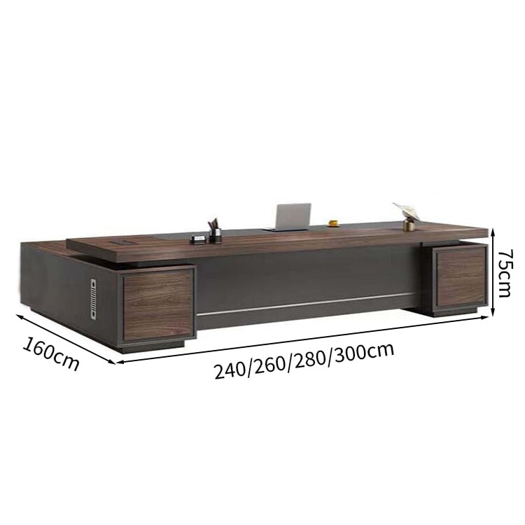 ホットメルトエッジ　エグゼクティブデスク　社長机　法人　社長室　応接室　役員用デスク　役員机　オフィスデスク　ウォールナット　カスタマイズ可能　 LBZ-T008　