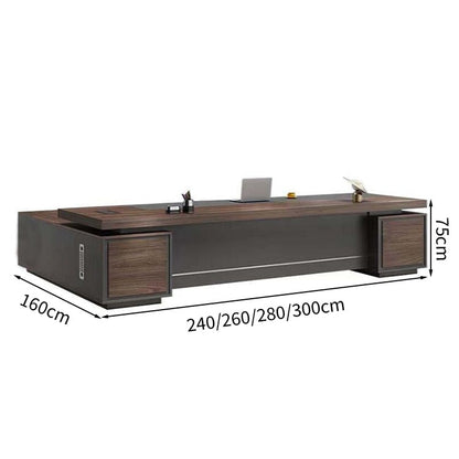 ホットメルトエッジ　エグゼクティブデスク　社長机　法人　社長室　応接室　役員用デスク　役員机　オフィスデスク　ウォールナット　カスタマイズ可能　 LBZ-T008　