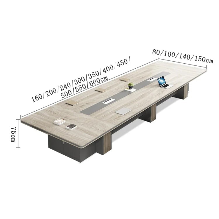 会議テーブル　ミーティングテーブル　オフィスデスク　会議室　業務用　キャビネット付き　配線ボークス　ウォールナット　カスタマイズ可能　CHICKAGU