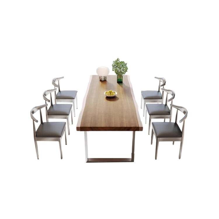 事務机　会議テーブル　天板固定テーブル　ミーティング用テーブル　会社用　事務所用　長方形タイプ　天然木材 ロの字脚　炭素鋼脚　シンプル　ナチュラル chickagu