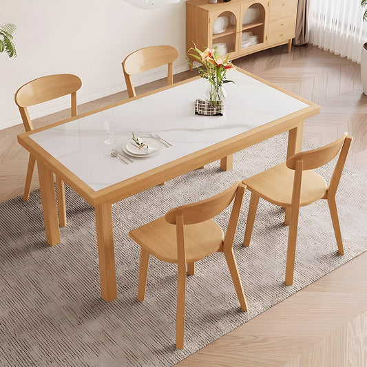 ダイニングテーブル　ダイニングセット　テーブル　椅子　天然木　エコ塗装　焼結石天板　広い　厚み　耐久性　簡素　シンプル　ナチュラル　カスタマイズ可能　CZ-C014   chickagu