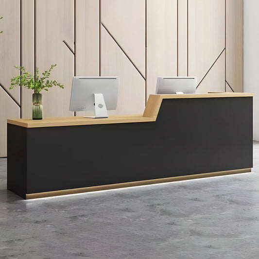 大容量収納 引き出し付き シンプル モダン 木目調 受付カウンター 受付台 エントランス受付 ハイカウンタ オフィス受付 ブラック カスタマイズ可能 JDT-C037