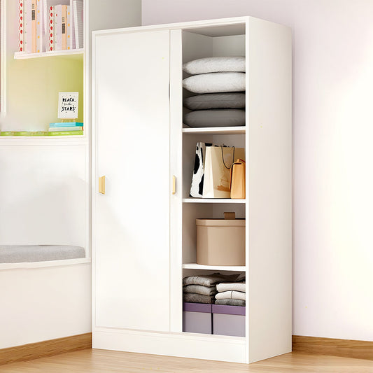 クローゼット ワードローブ 壁面収納 洋服収納 かける収納 たたむ収納 物干し竿 引き戸 省スペース エッジ加工 シンプル モダン 洗練 YG-C031 chickagu