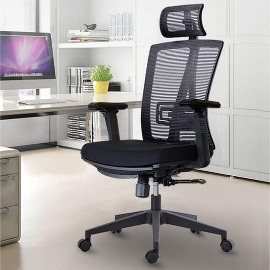 オフィスチェア　ワークチェア　事務椅子　パソコンチェア　メッシュ張地　ヘッドレスト　ロッキング機能　キャスター付き　ナイロン脚　グレー　カスタマイズ可能　CHICKAGU