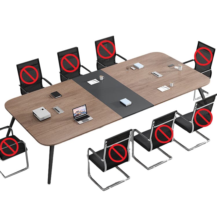 会議テーブル　ミーティングテーブル　商談テーブル　長方形テーブル　鋼製脚　配線ボークス　シンプル　ウォールナット　カスタマイズ可能　CHICKAGU