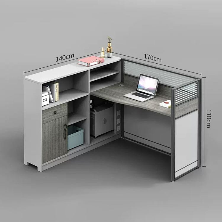 ワークデスク　オフィスデスク　事務机　Ｌ型デスク　オープン収納　収納棚　トップパネル付き　配線穴付き　サイドワゴン　木目調　カスタマイズ可能　BGZ-C021　CHICKAGU